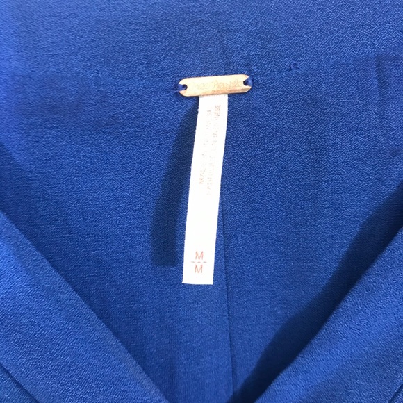 Free People Sz Md Blue Drape Top - Picture 3 of 4